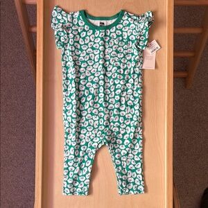 Tea Collection Green Baby Romper NWT